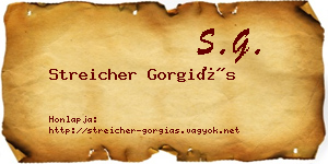 Streicher Gorgiás névjegykártya